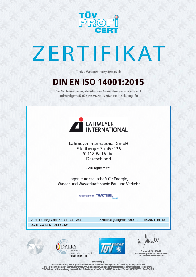 DIN EN ISO 14001 Zertifikat